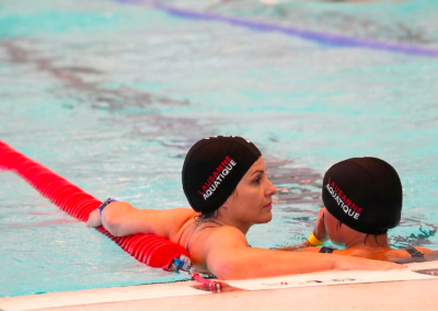 Bonnet de natation en tissu personnalisé pour l'événement 24 heure de natation Lausanne Aquatique