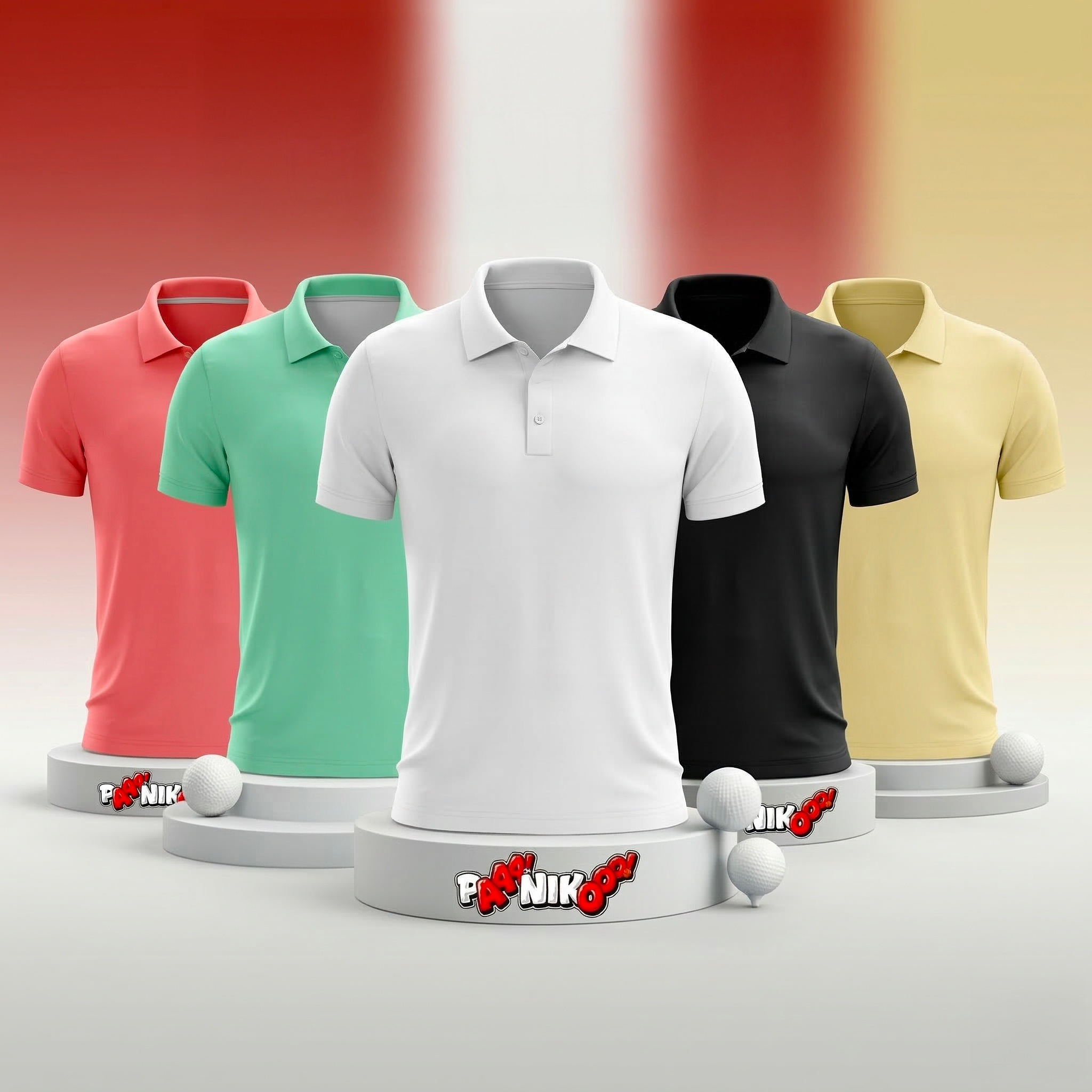 Polo de golf personnalisé couleur unie en coton premium avec logo club brodé